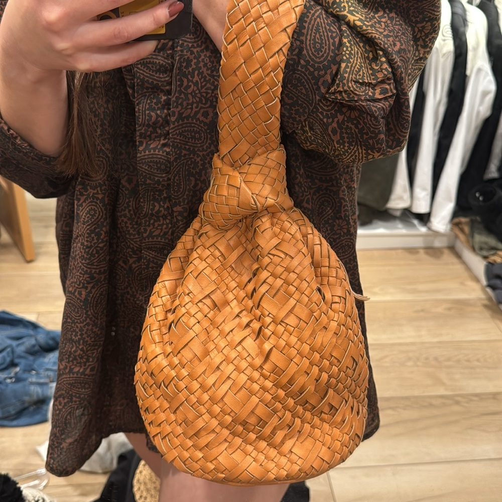 Cleobella Tan leather Woven Bag - Picture 2 of 6